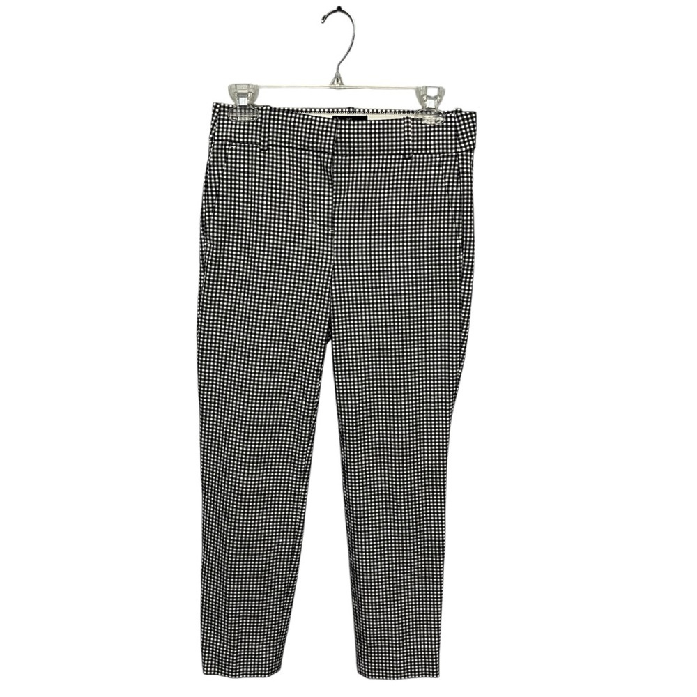 J. Crew Cameron Slim Crop Pants Size 2 Gingham Stretch Ankle Career
